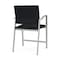 Lesro Newport Wide Hip Chair Metal Frame, Silver, MD Black Upholstery NP1261 - alternate 2